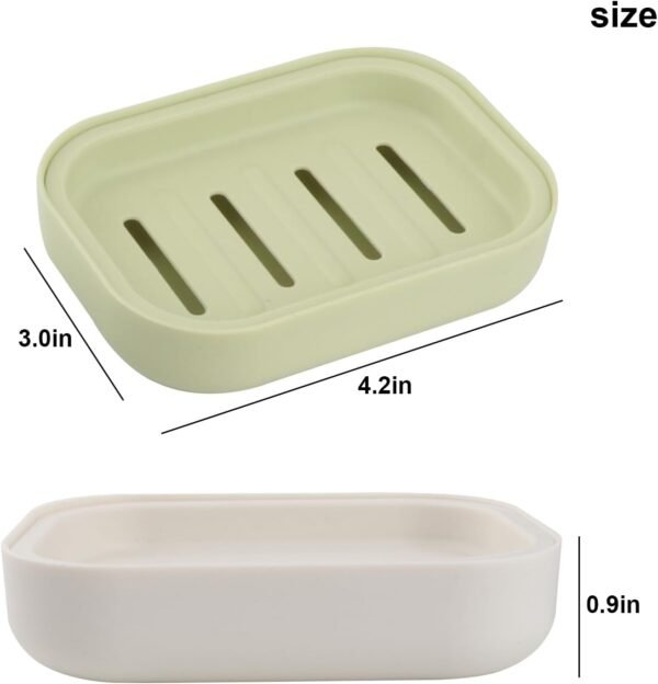 3 PCS Soap Dishes Double-Layer Bar Soap Holder for Shower Plastic Slotted Soap Box Easy to Clean Soap Tray with Drain Suitable for Bathroom, Kitchen, Travel - Image 7
