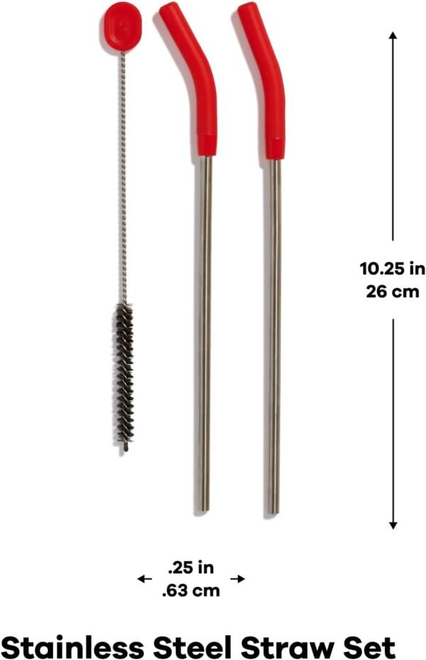 Hydro Flask Stainless Steel Straw Set Goji - Image 6