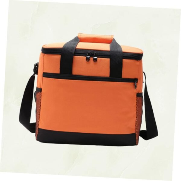 Food Storage Bag Cooler Lunch Heatable Hot Cooling Chiller Bag Tote Bag Reusable Shopping Bags Breastmilk Freezable Women Thermal Insulated Bags for Food Picnic Tote Orange - Image 6