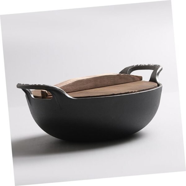 CANIGHT Outdoor Cast Skillet Kitchen Pans Electric Kettle Frying Wok Cookware Silverware Boiled Stove Cooking Non Big Camping Saucepan Wok Pan Wok Fryer Oven Griddle Hob - Image 4