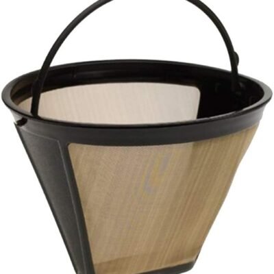Delibru Gold Tone #2 Cone Style Reusable Coffee Filter for DCC-450 Cuisinart Coffee Makers, Universal Fits Most 4-5 cup Basket Coffeemakers Brands