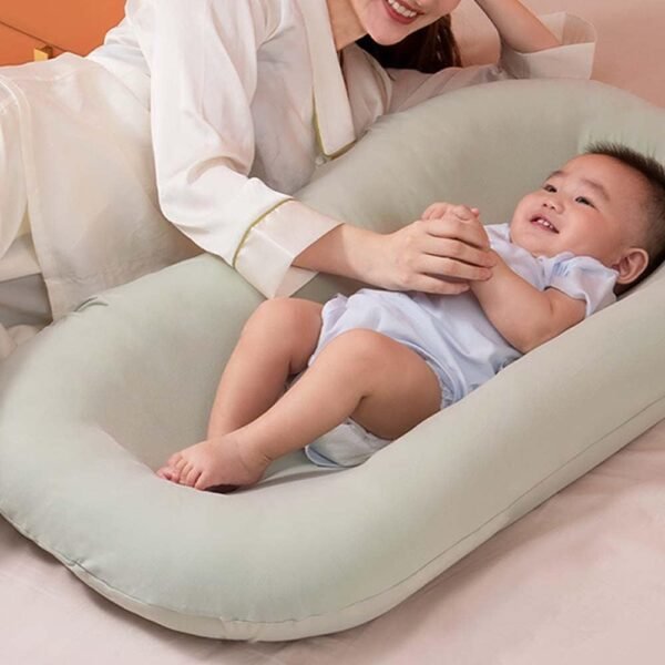 Lucakuins Baby Lounger, Bionic Design Baby Nest Sleeper, Baby Lounger for Newborn 0-24 Months, Soft Organic Cotton Breathable Lounger Pillow for Infants (Lovely Green) - Image 4