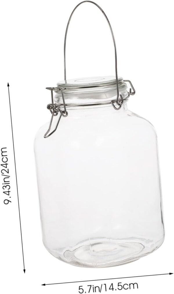 MAGICLULU Glass Storage Jar Storage Grain Jar Clear Storage Container Pickle Holder Storage Jar with Handle Cereal Containers Kitchen Food Storage Container Kimchi Container Jars - Image 7