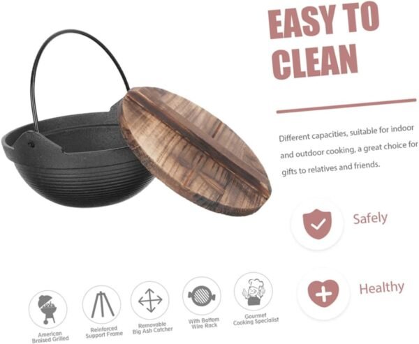 Japanese Sukiyaki Pots Pasta Pot with Strainer All Stock Pot Cauldron Cookware Lid Tea Infuser Stovetop Casserole Dishes Non Large Saucepan Camp Knife Saucepan with Handle Wok Iron - Image 2