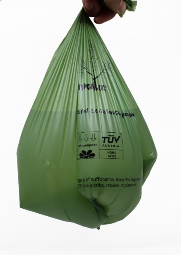 Compostable Trash Bags, 2.6-3 Gallon, 100 Bags Total Count, 100% Certified, Highest ASTM D6400 Rated, Plant-Based, Extra Thick, Compostable Kitchen Food Scrap Bags, Kitchen Compost Bin - Image 6