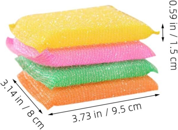20pcs Kitchen Dish Sponge Dish Scrubber Pads Dish Scrubbers for Dishes Natural Dish Sponge Plate Sponge Scrub Pads for Dishes Bathroom Cleaning Sponge Kitchen Scrub Erasers Nylon - Image 5