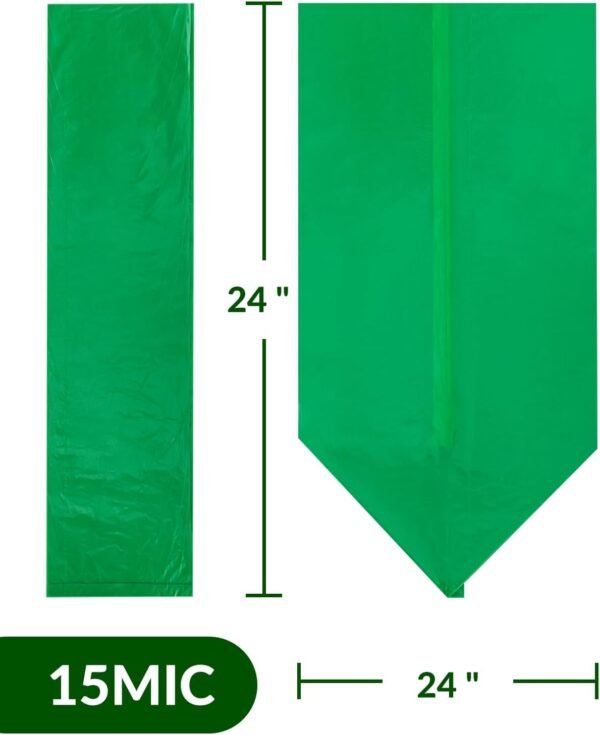 400 Count 100% Biodegradable & Compostable Trash Bags - 13-16 Gallon, 15 Microns, 24x24 Inches, Green Eco-Friendly - Image 3