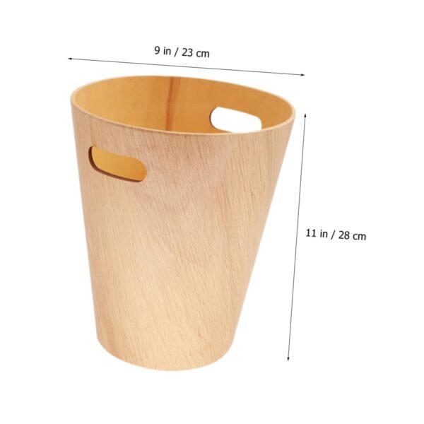 Dual Kitchen Bin Bedroom Desk Wastebasket Compost Bins for Kitchen Wooden Garbage Can - Image 9