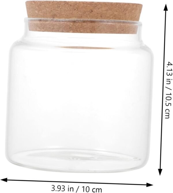 3pcs Glass Storage Jar Jars Bins Food Storage Containers Small Containers with Lids Cookie Jar Airtight Cube Coffee Jar Oats Mason Jar Lids Flour Stackable Cups Pantry Cork - Image 9