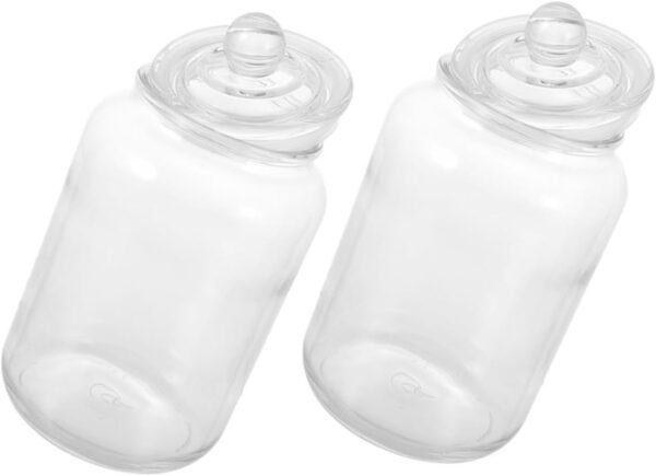 Zerodeko 2sets Glass Jar Jars Sugar Food Storage Containers with Lids Biscuit Canisters Airtight Coffee Container Measuring Cups Bottle Airtight Container Pickle Flip Jar Condiment 2pcs*2