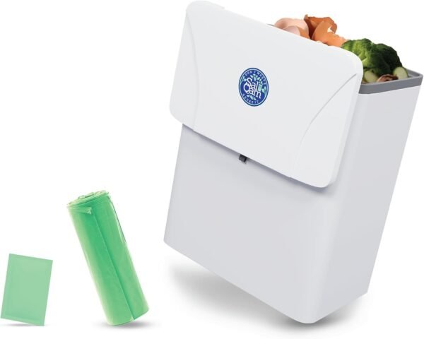 Compost Bin Hang Over Cabinet Doors for Kitchen - Lightweight & Stable Indoor Trash & Compost Bin - 10 L /2.4 Gallon Capacity - Removable Inner Bucket Kitchen Compost Bucket