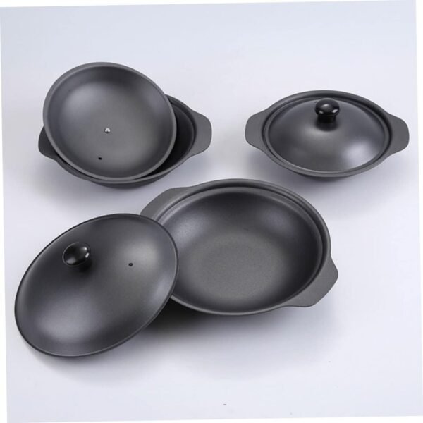 Rice Cooker Casserole Soup Cooking Pot Kitchen Non Stick Cookware Metal Casserole Pan Japanese Cookware Metal Casserole Pot Soup Bowl with Lid Stockpot with Lid Food Iron Household - Image 9