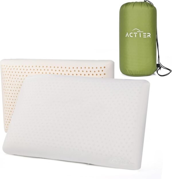 Low Profile Latex Pillow with Washable Organic Cotton Cover | No Plastic | Not Too Soft | Suitable for Back and Side Sleepers and as Travel Pillow - 1 Piece (Standard - 23.62"x15.75"x4.75")