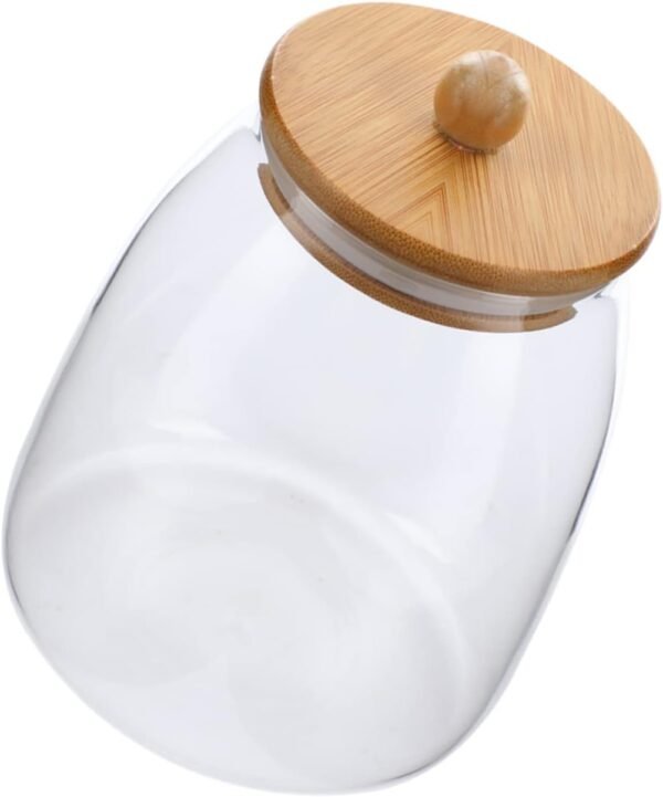 Lid Glass Container Coarse Cereals Canister Bin Pantry Storage Containers Airtight Storage Jar Serving Tea Holder Food Storage Containers with Lids Airtight Cover - Image 6