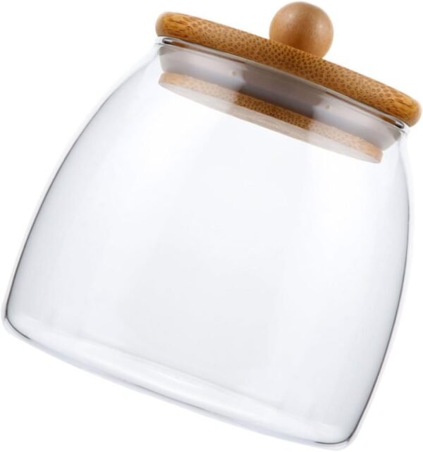 SECFOU Sugar Storage Containers Candy Dish with Lid Glass Storage Jars Transparent Glass Glass Food Storage Containers with Lids - Image 6