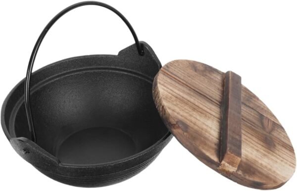 Japanese Sukiyaki Induction Cooker Clad Tea Infuser Shallow Casserole Dish with Lid Stockpot with Lid Electric Strainer Non Food Stock Pot Pans Hot Pot Iron Sukiyaki Pots Wooden