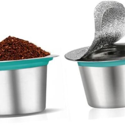 Coffee Maker Espresso Capsule Stainless Steel Coffee Capsule Reusable Coffee Capsule Coffee Filter Cup Silver