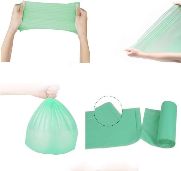 Compostable Trash Bags, 2.6 Gallon Small Disposable Compost Bags 150 Count Garbage Bags Made from PSM Starch-Based for Kitchen Bathroom Bedroom Office Trash Can - Image 6