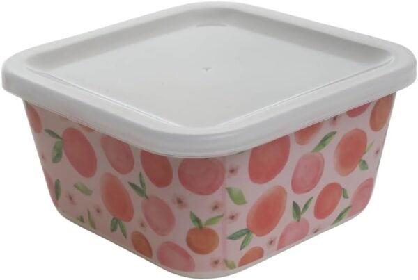 Forest & Twelfth Peaches 13.5 Oz Bamboo Food Storage Containers, Set of 3 Durable Kitchenware, Sustainable Lunch Boxes, Reusable, Eco Friendly, Organic Bamboo Meal Bins with Airtight Lids (Peaches) - Image 5