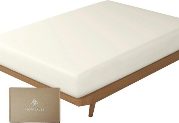 Bioweaves 100% Organic Cotton 1 Twin Fitted Sheet Only | 300 Thread Count Sateen Weave GOTS Certified with Deep Pocket - Natural