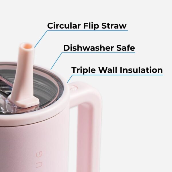 HydroJug Traveler - 32 oz Water Bottle with Handle & Flip Straw - Fits in Cup Holder, Leak Resistant Tumbler-Reusable Insulated Stainless Steel & Rubber Base - Gifts for Women & Men, Orchid - Image 3