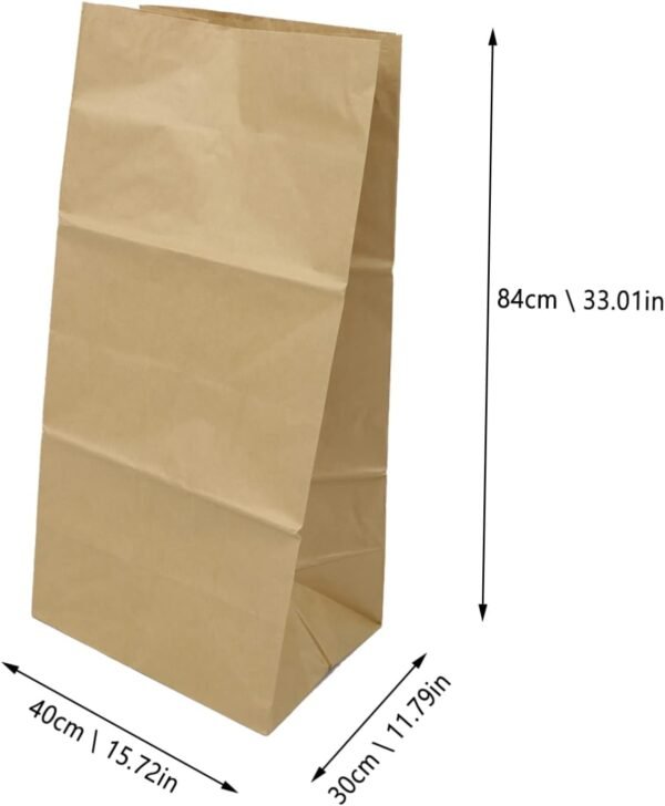 5pcs Kraft Paper Bag Bin Bag Sensor Bin Compost Canvas Kitchen Bin Outdoor Tote Bins Recycling Leaf Garden Bags Paper Shopping Bag Bread Bin Liners Nappy Storage Bag Yard Trash Bag - Image 7