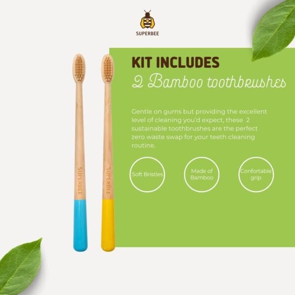 SuperBee Women Gift Box - Toothpaste Tablets, Natural Body scrubbers, Soft Bristles Bamboo toothbrushes, Make up Removal Pads, Beeswax wrap - Eco Friendly Gift, Housewarming Gift Christmas Women Day … - Image 9