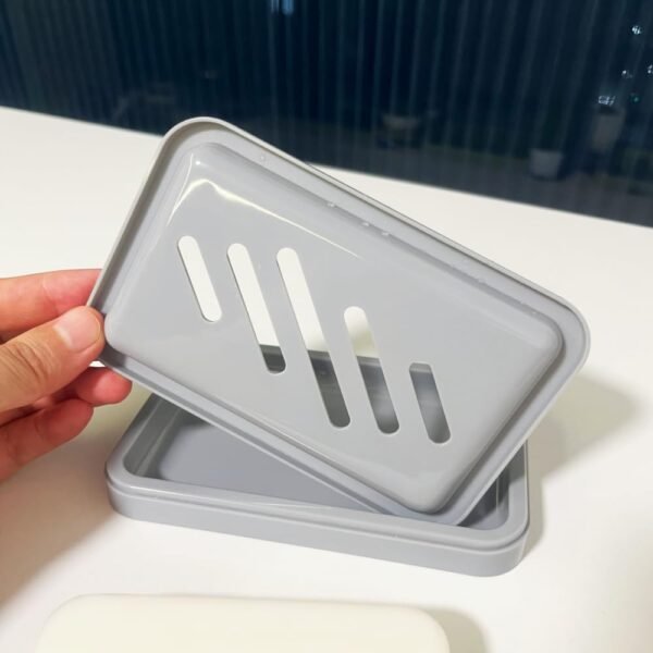 2PCS Mcyye Grey Soap Holders, Premium Plastic Bamboo Soap Dish, Self Draining Soap Dishes Saver for Shower, Bar Soap, Bathroom, Kitchen Sink, Bath tub, Sponge, Easy Clean, Extend Soap Life - Image 6