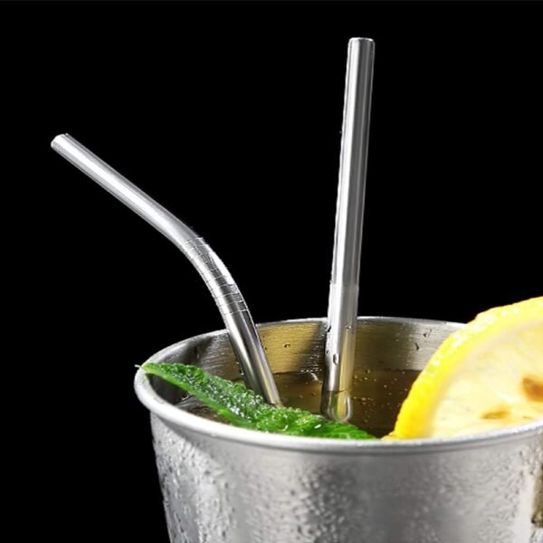 25 Piece Set Stainless Steel Straws Long 8.5 Inch Drinking Metal Straws Reusable Drinking Straws for 20 OZ (20 Straight| 5 Brushes) - Image 5