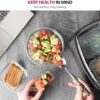 FineDine 24 Piece Glass Storage Containers with Lids - Leak Proof, Dishwasher Safe Glass Food Storage Containers for Meal Prep or Leftovers, Gray - Image 3