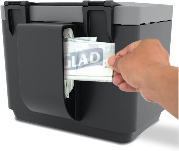 GLAD Compost Bin for Kitchen, 1.5 Gallon | Plastic Container with Removable Inner Basket, Bag Storage Holder, and Carbon Odor Blocking Filters, Gray - Image 3