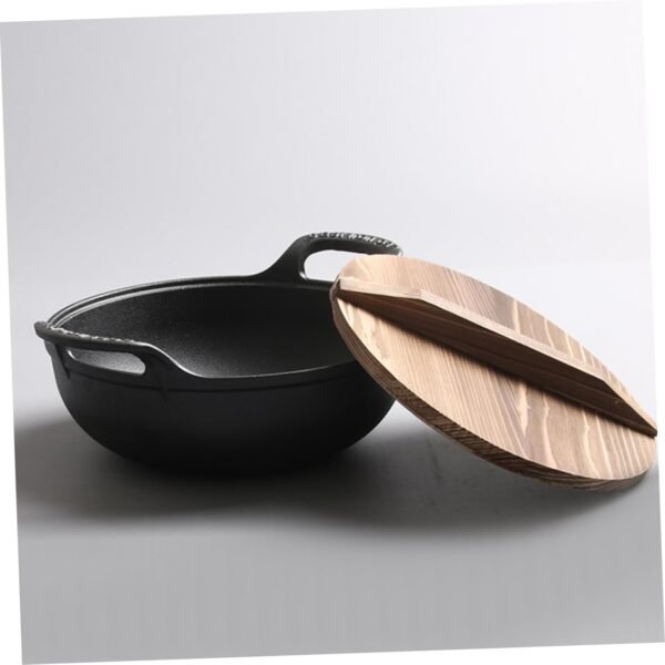 CANIGHT Outdoor Cast Skillet Kitchen Pans Electric Kettle Frying Wok Cookware Silverware Boiled Stove Cooking Non Big Camping Saucepan Wok Pan Wok Fryer Oven Griddle Hob - Image 7