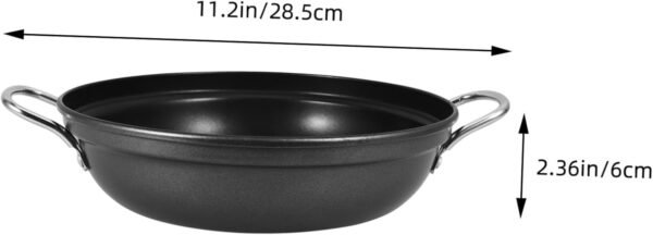 Ciieeo Large Capacity Shallow Soup Hot Pot Frying Pans Stove Top Griddle Oven Steel Pans for Cooking Dish Drying Rack Fryer Griddle Pans Shallow Cookware Deep Frying Pot Steel Wok Iron - Image 2