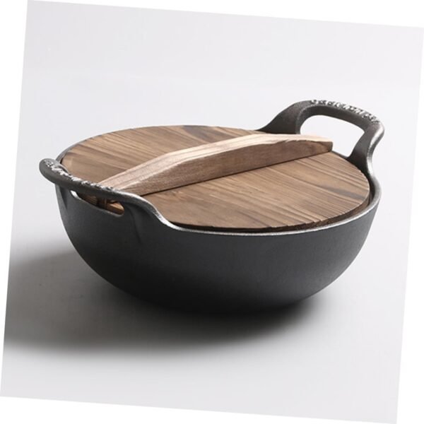 Outdoor Cast Deep Frying Pan Frying Pans Camping Cookware Fondue Pot Chafing Dish Griddle Pan Iron Pots Outdoor Hot Pot Household Cooking Pot Soup Pot - Image 3