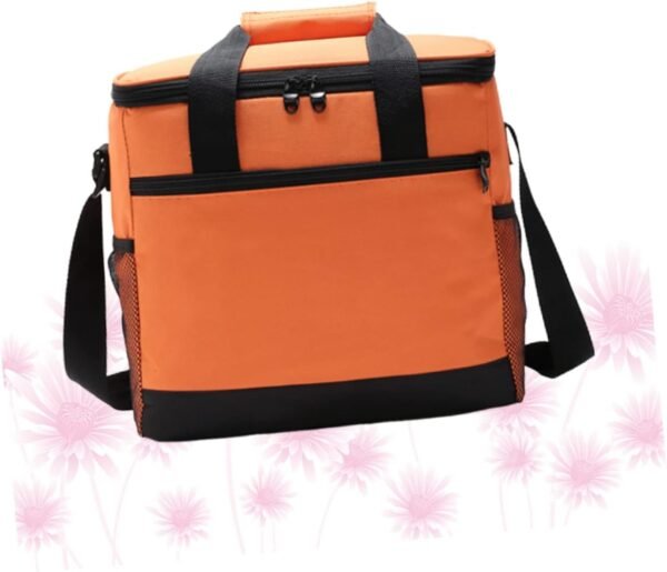 Food Storage Bag Cooler Lunch Heatable Hot Cooling Chiller Bag Tote Bag Reusable Shopping Bags Breastmilk Freezable Women Thermal Insulated Bags for Food Picnic Tote Orange - Image 9