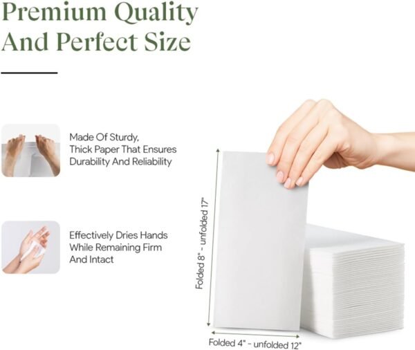 100 Disposable Linen Feel Guest Towels - Paper Hand Towels for Bathroom - Cloth Like White Paper Towel - Cocktail Hand Napkins - Highly Absorbent, Soft Fancy Guest Hand Towels 12" X 17" (Pack Of 100) - Image 3