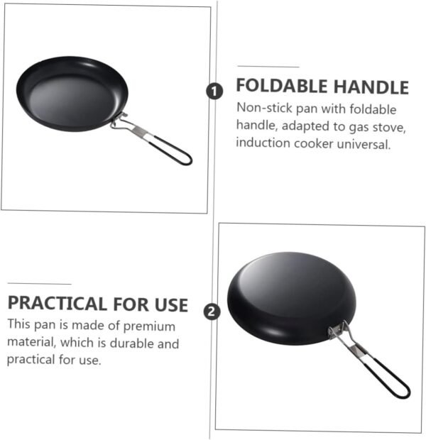 9 Frying Pan Outdoor Cooking Stove Mini Wok Induction Pans Omelette Fry Pan Frypan Egg Cooker Pan Saucepan Broiler Pan for Oven Stove Grill Pan Outdoor Cookware Non Food Black Iron - Image 4