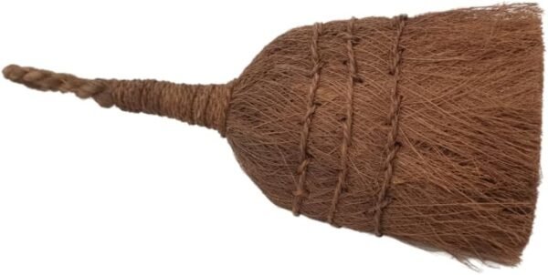 Palm Fiber Handheld Small Broom, Natural Bristle, Handmade Mini Fireplace Broom Brush - Image 4