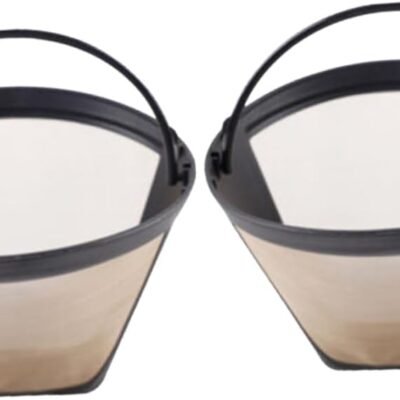 BESTOYARD 2pcs Reusable Coffee Filter Coffee Filters Cone Shape Coffee Filter Coffee Filter Mesh Basket Golden