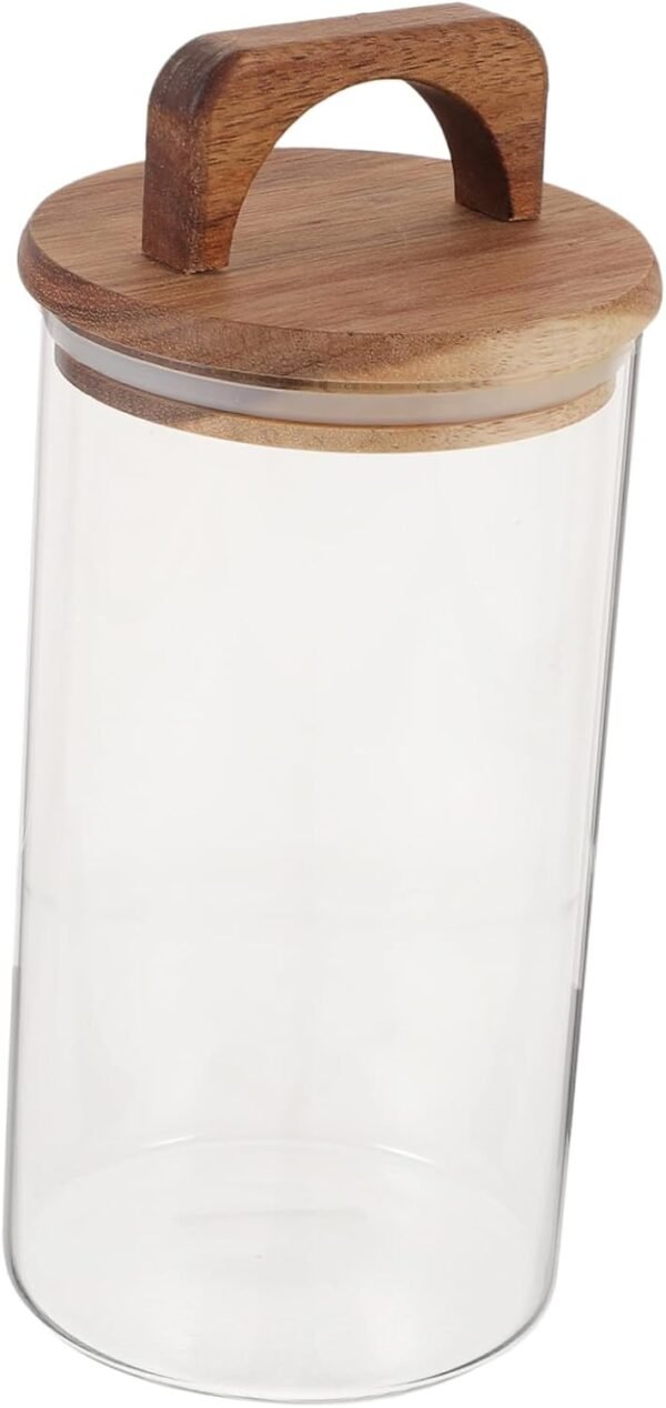 SECFOU Coffee Sugar Container Clear Food Canisters Meal Prep Containers with Lids Kitchen Canisters Cookie Containers with Lids Spice Jars with Labels Cereal Storage Containers Bins Glass - Image 7