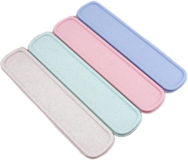 OriGlam 1pcs Portable Flatware Box Travel Tableware Storage Case Box, Utensil Case Flatware Storage Box for Cutlery Kit (Beige)