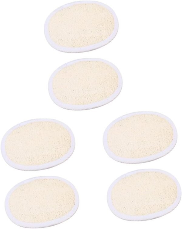6 Pcs Bath Towel Cleaning Sponges Cleaning Scrubber Luffa Pad Sponge Sponges for Cleaning Gloves for Cleaning Natural Dish Sponge Face Cleansing Sponge Body Scruber Beige Loofah