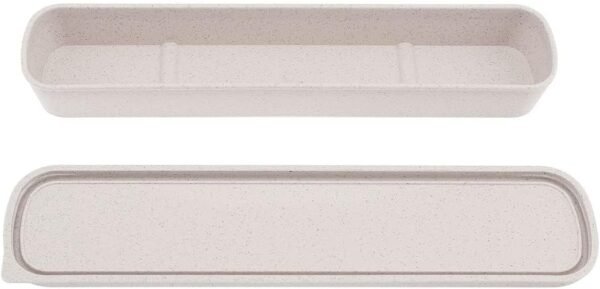 OriGlam 1pcs Portable Flatware Box Travel Tableware Storage Case Box, Utensil Case Flatware Storage Box for Cutlery Kit (Beige) - Image 4