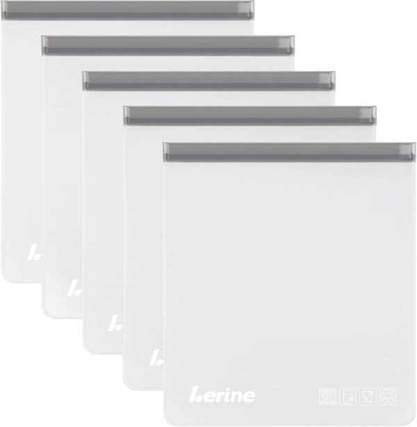Lerine Reusable 2 Gallon Freezer Bags Dishwasher Safe Capacity 13"x15.6", Leakproof BPA Free Reusable Freezer Bags 2 Gallon, Reusable Bags Silicone for Marinate Meats, Vegetables, Home Organization