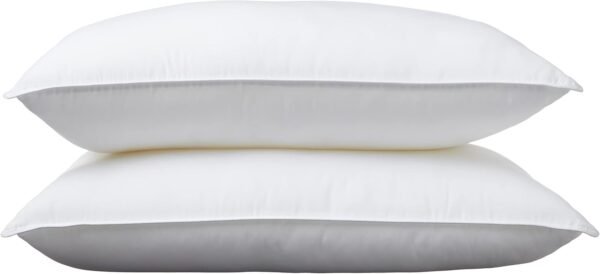 Amazon Basics Down Alternative Pillows for Stomach and Back Sleepers, Soft Density, Standard, Pack of 2, White, 26 in L x 20 in W - Image 2