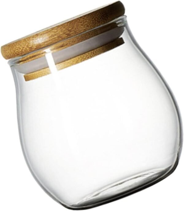 1pc Glass Tea Tea Coffee Sugar Canisters Spice Jars Overnight Oats Jar Pantry Storage Containers Food Storage Containers Glad Clear Container Cup Air Rice Dispenser Lid White