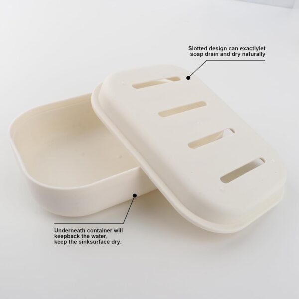 3 PCS Soap Dishes Double-Layer Bar Soap Holder for Shower Plastic Slotted Soap Box Easy to Clean Soap Tray with Drain Suitable for Bathroom, Kitchen, Travel - Image 6