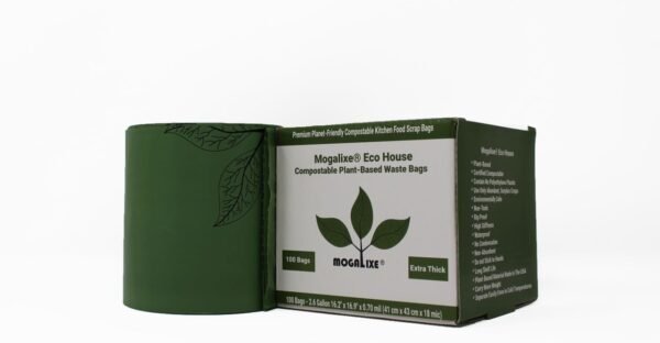 Compostable Trash Bags, 2.6-3 Gallon, 100 Bags Total Count, 100% Certified, Highest ASTM D6400 Rated, Plant-Based, Extra Thick, Compostable Kitchen Food Scrap Bags, Kitchen Compost Bin - Image 3