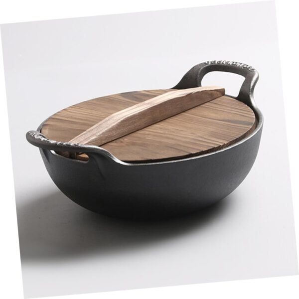 CANIGHT Outdoor Cast Skillet Kitchen Pans Electric Kettle Frying Wok Cookware Silverware Boiled Stove Cooking Non Big Camping Saucepan Wok Pan Wok Fryer Oven Griddle Hob - Image 2