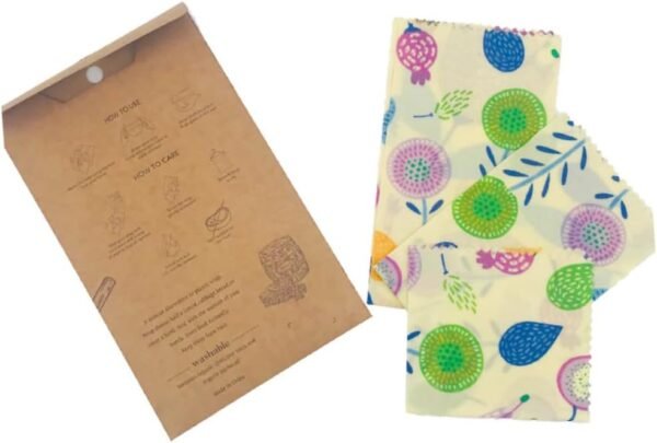 FOMIYES 3pcs Beeswax Food Preservation Cloths Reusable Food Wraps Wax Paper Food Wrapper Food Packing Paper Sandwich Food Wraps Beewax Wraps Household Beewax Food Wraps